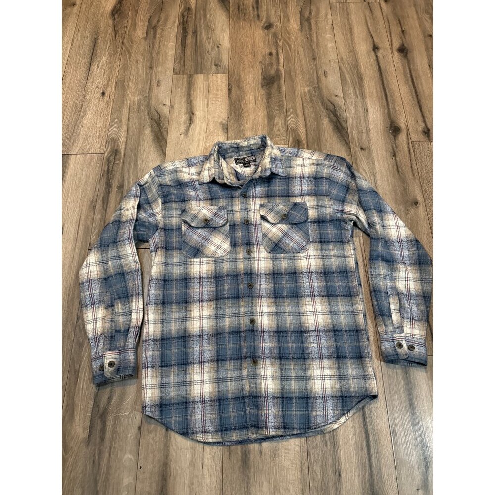 Canyon Guide Outfitters Mens Large Blue Plaid Button-Down Long Sleeve Shirt